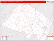 Winchester <br /> Wall Map <br /> Red Line Style 2024 Map