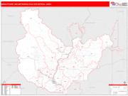 Wenatchee <br /> Wall Map <br /> Red Line Style 2025 Map