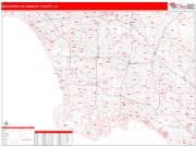 Southern Los Angeles County <br /> Wall Map <br /> Red Line Style 2025 Map