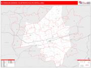 Bloomsburg-Berwick <br /> Wall Map <br /> Red Line Style 2025 Map