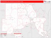 Cape Girardeau <br /> Wall Map <br /> Red Line Style 2025 Map