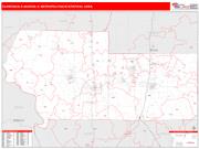 Carbondale-Marion <br /> Wall Map <br /> Red Line Style 2025 Map