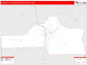 Carson City <br /> Wall Map <br /> Red Line Style 2025 Map