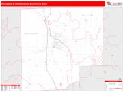 Columbus <br /> Wall Map <br /> Red Line Style 2025 Map