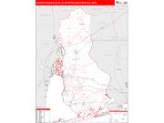 Daphne-Fairhope-Foley <br /> Wall Map <br /> Red Line Style 2025 Map