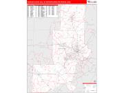 Durham-Chapel Hill <br /> Wall Map <br /> Red Line Style 2025 Map