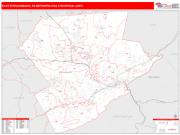 East Stroudsburg <br /> Wall Map <br /> Red Line Style 2025 Map