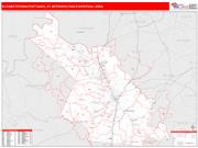 Elizabethtown-Fort Knox <br /> Wall Map <br /> Red Line Style 2025 Map