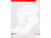 Gainesville <br /> Wall Map <br /> Red Line Style 2025 Map