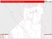 Hanford-Corcoran <br /> Wall Map <br /> Red Line Style 2025 Map