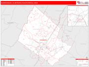Harrisonburg <br /> Wall Map <br /> Red Line Style 2025 Map