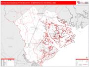 Hilton Head Island-Bluffton-Beaufort <br /> Wall Map <br /> Red Line Style 2025 Map