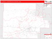 Hot Springs <br /> Wall Map <br /> Red Line Style 2025 Map
