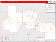 Idaho Falls <br /> Wall Map <br /> Red Line Style 2025 Map