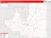 Jefferson City <br /> Wall Map <br /> Red Line Style 2025 Map