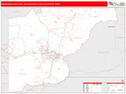 Kennewick-Richland <br /> Wall Map <br /> Red Line Style 2025 Map