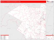 Kingston <br /> Wall Map <br /> Red Line Style 2025 Map