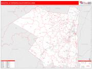 Kingston <br /> Wall Map <br /> Red Line Style 2024 Map