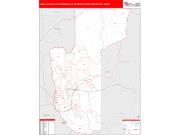 Lake Havasu City-Kingman <br /> Wall Map <br /> Red Line Style 2025 Map