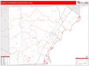 Monroe <br /> Wall Map <br /> Red Line Style 2024 Map