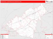 Morristown <br /> Wall Map <br /> Red Line Style 2025 Map