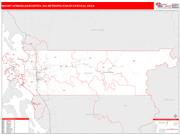 Mount Vernon-Anacortes <br /> Wall Map <br /> Red Line Style 2025 Map