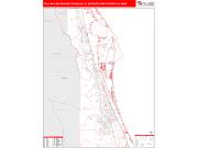 Palm Bay-Melbourne-Titusville <br /> Wall Map <br /> Red Line Style 2025 Map