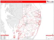 Salisbury <br /> Wall Map <br /> Red Line Style 2025 Map