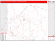 Baltimore-Washington <br /> Wall Map <br /> Red Line Style 2025 Map