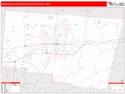 Springfield <br /> Wall Map <br /> Red Line Style 2025 Map