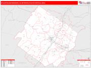 San Gabriel Valley <br /> Wall Map <br /> Red Line Style 2025 Map