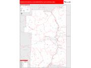 Antelope Valley-High Desert <br /> Wall Map <br /> Red Line Style 2025 Map