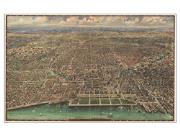 1916 Chicago <br />Antique <br /> Wall Map Map