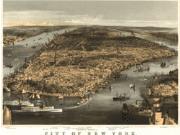 1856 New York <br />Antique <br /> Wall Map Map