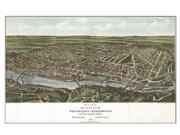 1907 Philadelphia <br />Antique <br /> Wall Map Map