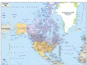 North America <br /> Political <br /> Wall Map Map