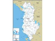 Albania Road <br /> Wall Map Map