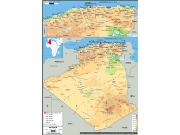 Algeria <br /> Physical <br /> Wall Map Map