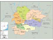 Andorra <br /> Political <br /> Wall Map Map