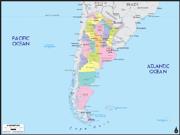 Argentina <br /> Political <br /> Wall Map Map