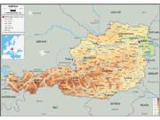Austria <br /> Physical <br /> Wall Map Map