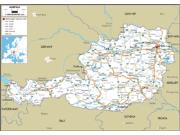 Austria Road <br /> Wall Map Map