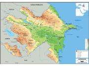 Azerbaijan <br /> Physical <br /> Wall Map Map