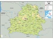 Belarus <br /> Physical <br /> Wall Map Map