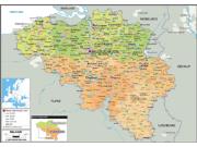 Belgium <br /> Political <br /> Wall Map Map
