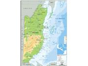 Belize <br /> Physical <br /> Wall Map Map