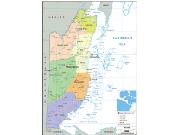 Belize <br /> Political <br /> Wall Map Map