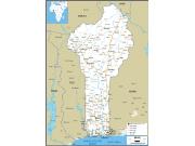 Benin Road <br /> Wall Map Map