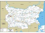 Bulgaria Road <br /> Wall Map Map