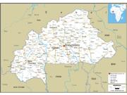 Burkina Faso Road <br /> Wall Map Map